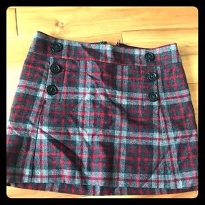 Gap wool plaid mini skirt